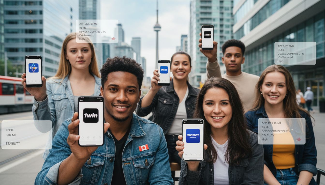 Canadians comparing various partner casino apps on smartphones